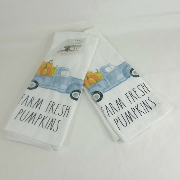Rae Dunn FARM FRESH PUMPKINS LL Kitchen Towels
